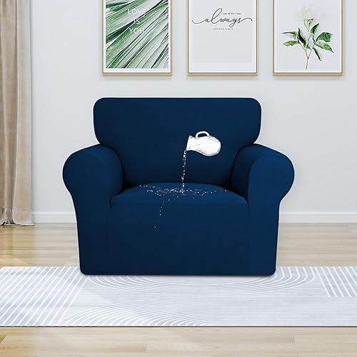 Miniatura 2 de PureFit Funda de sofá 100 % impermeable doble para sofás y sofás, funda elástica de forro polar antideslizante, lavable, protector de muebles a