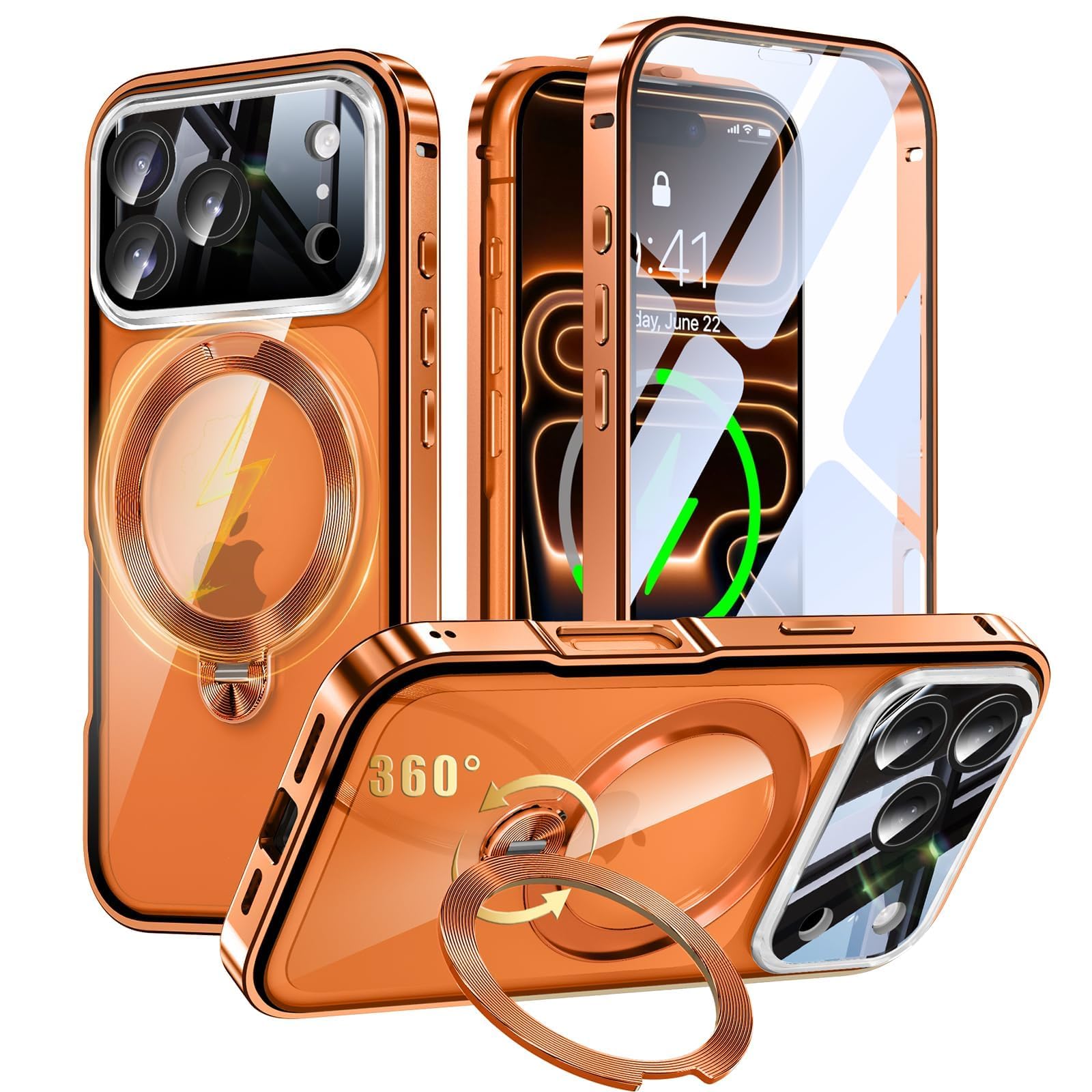 Amazon.co.jp: iPhone 17 Pro Max 用 両面 MagSafe対応 ケース 360