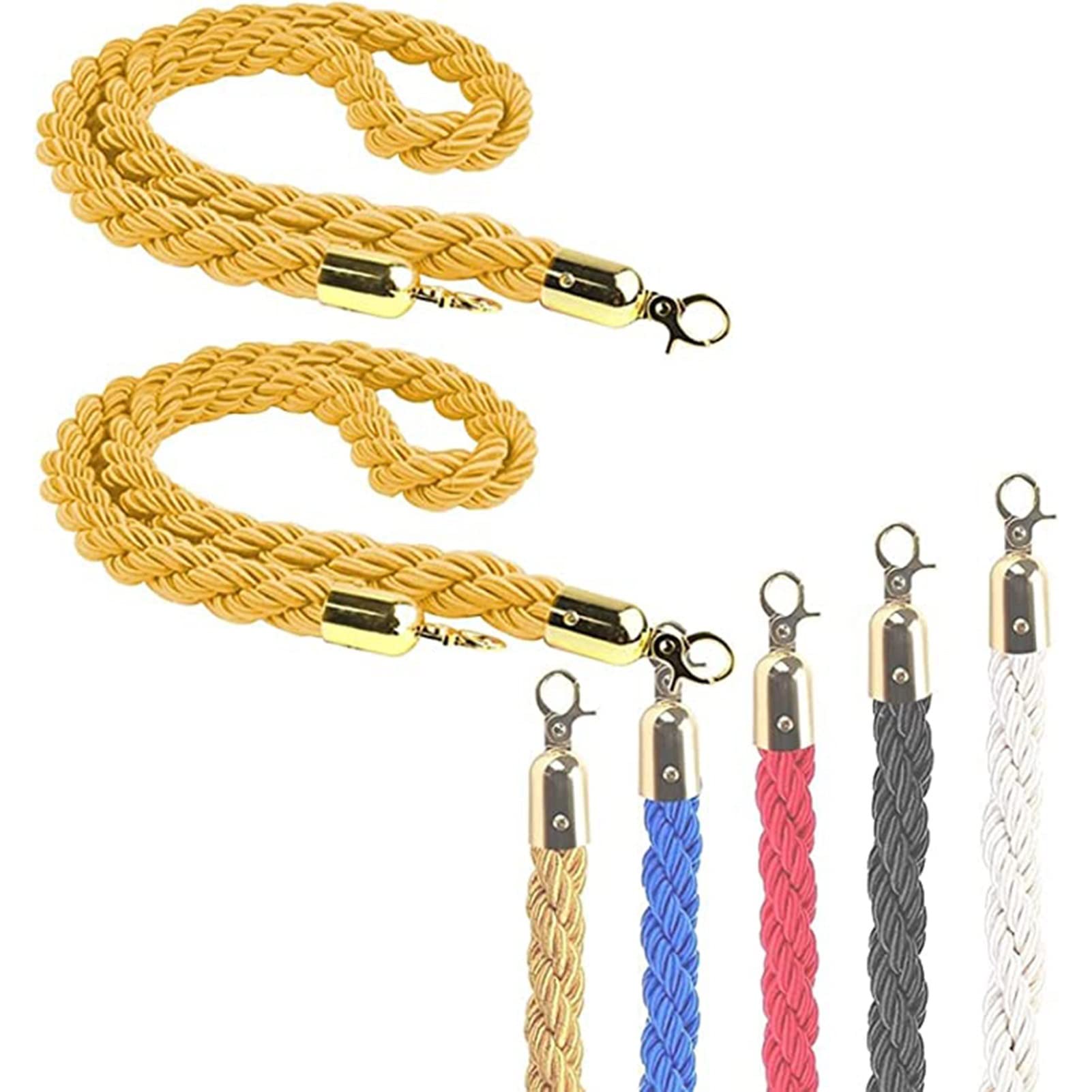Awudaeemz Yellow Braided Stanchion Rope, Stanchion Rope 3/4/5/6Ft,Braided Hemp Rope1/2/3.0Metereter(,10Ft/305Cm)