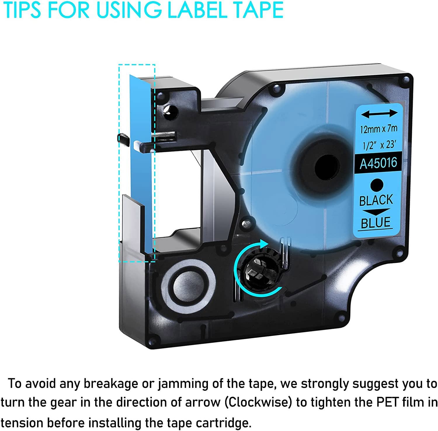Amazon.com: Compatible with Dymo D1 45016 S0720560 Tape Cartridge  