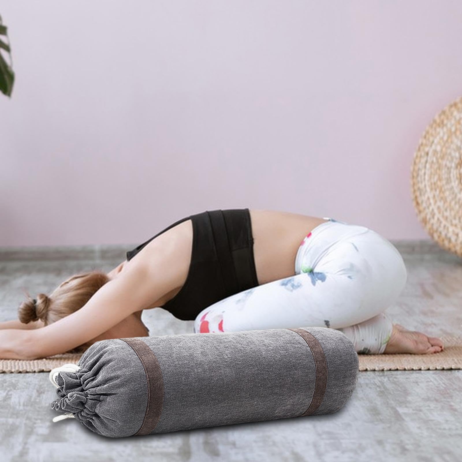 極美品】ヨガ ボルスター クッション ライトグレー 新品 プロップス