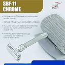 Pearl Shaving Double Edge Butterfly Safety Razor SBF-11 (Chrome) made with Brass Metal - Best Shaving Razor for Men | Classic & Traditional shaving Kit for Men | Premium blade razors for Gift Option gallery image