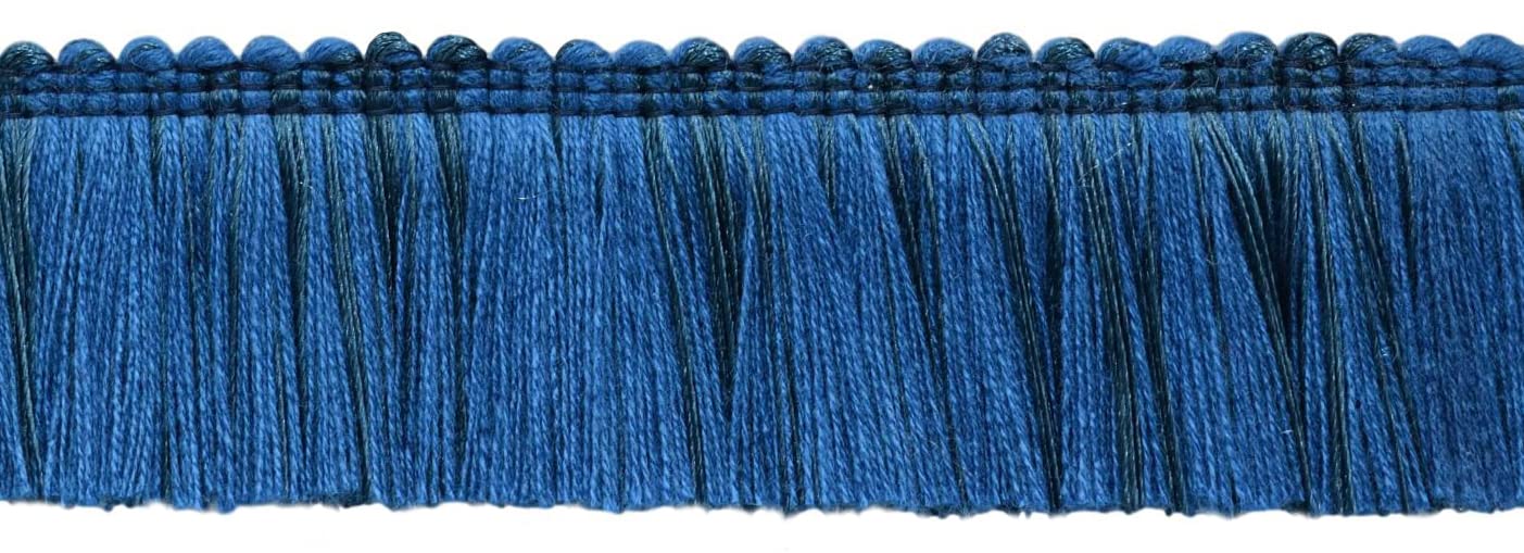 Bordure à franges de brosse satinée bleu foncé pour passementerie