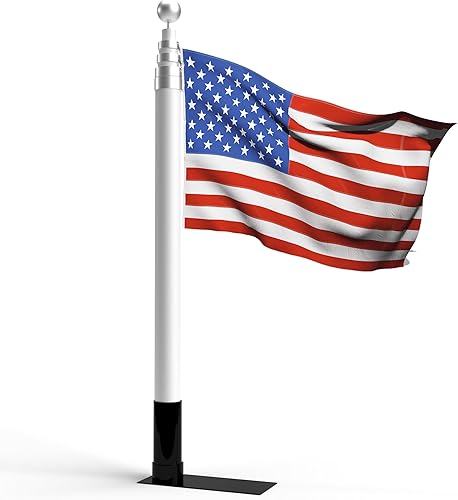 Mástil telescópico de 20" Camco con pie y bandera de Estados Unidos