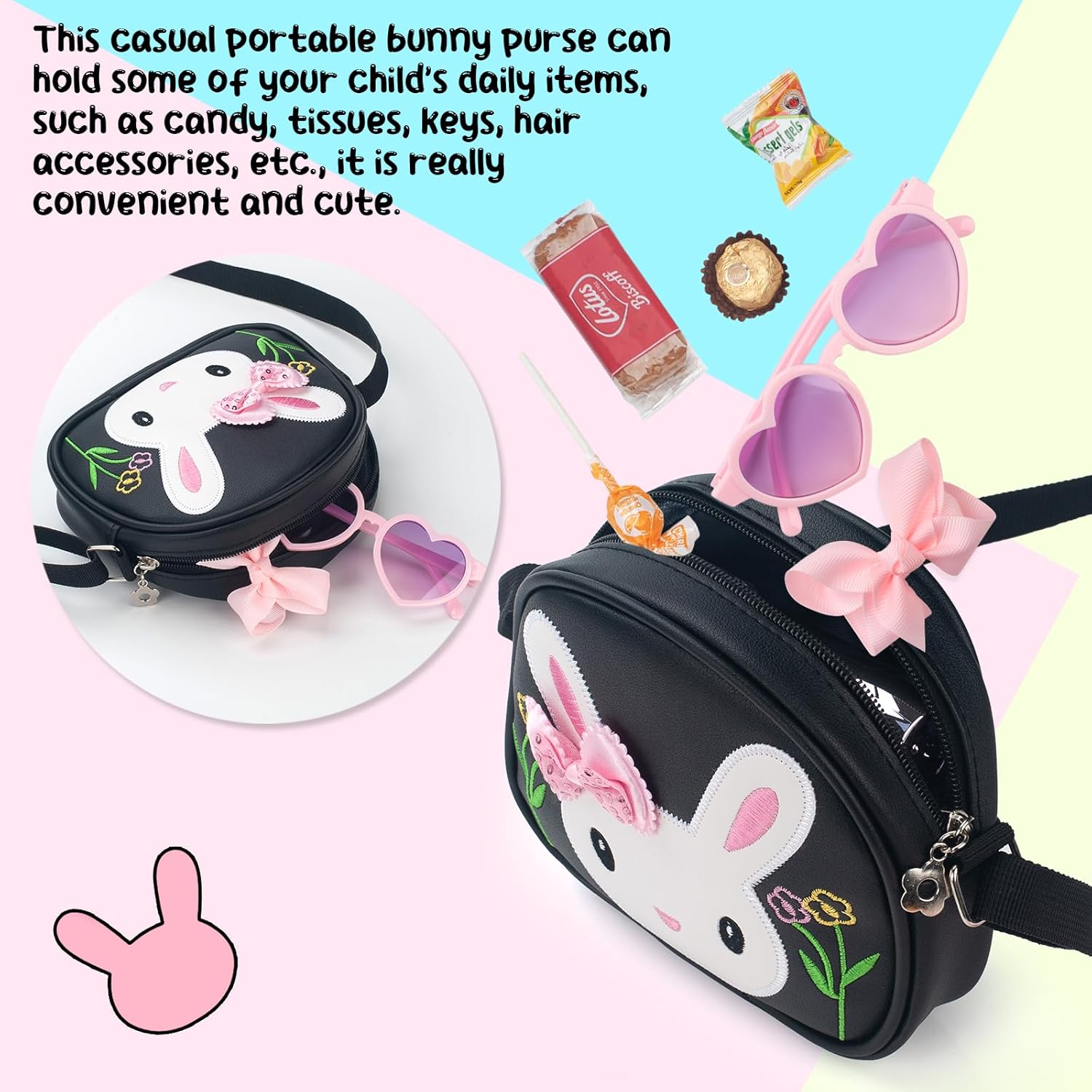 Toddler Purse-Small Kids Purse, Girls Bunny Purse, Little Girl Purse-Birthday Gifts Purse for Girls - Image 6