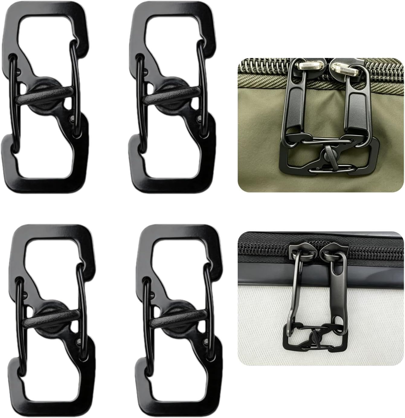 Locking Anti Theft Zipper Clips, Travel Essentials for Luggage Backpack