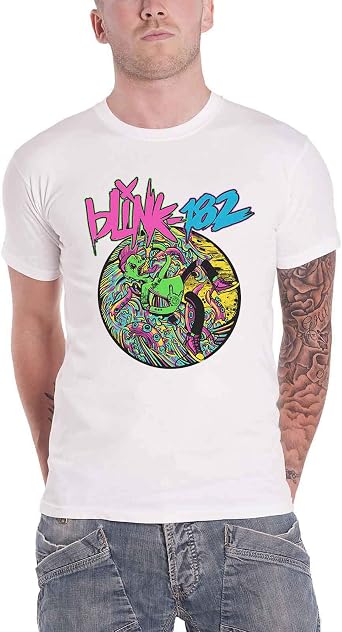 Blink 182 T Shirt Overboard Event Band Logo Official Mens White Size S