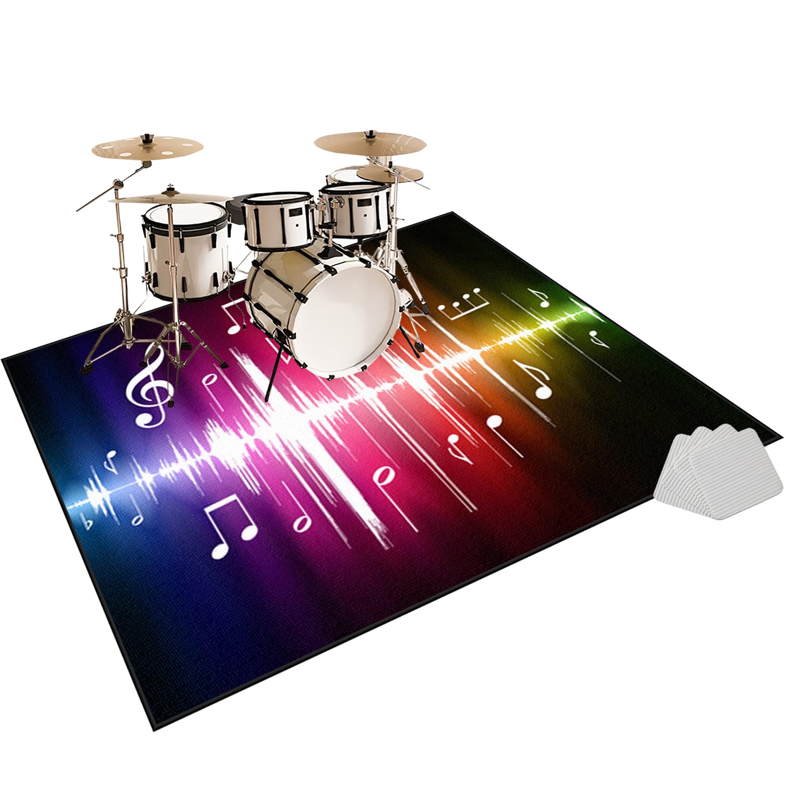 Elektroniczny dywan perkusyjny, mata wygłuszająca, mata do perkusji, dźwiękoszczelny, odporny na hałas, antypoślizgowa mata bębna, 130 x 100 cm