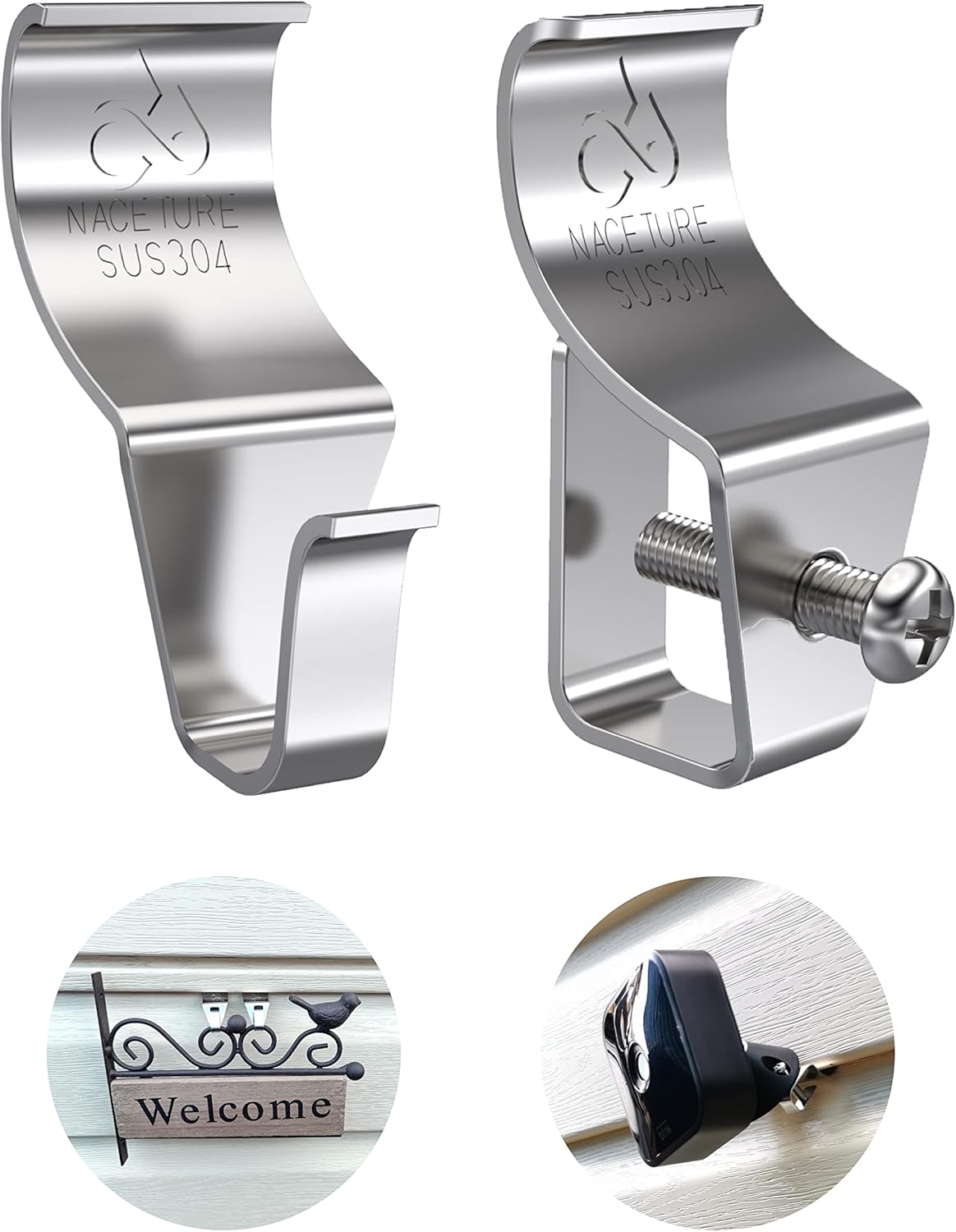 NACETURE Vinyl Siding Hooks 10 Pack add Vinyl Siding Screws Clips Hook 6 Pack