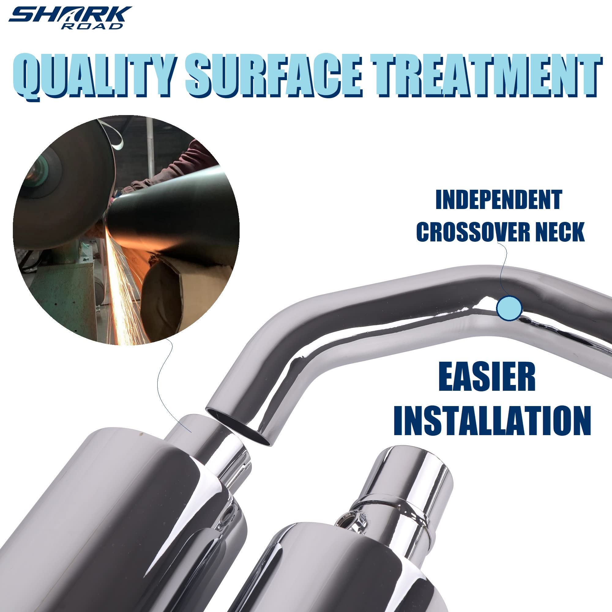 Buy SHARKROAD Exhaust for Kawasaki Vulcan Tourers, SlipOn Pipes for