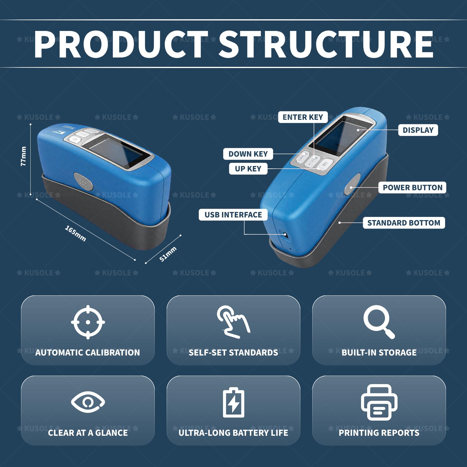 Glossmetro Portatile Glossmetro per Superfici di Vernice Lucida Glossometro Digitale LCD Glossmetro Digitale a Cristalli Liquidi Adatto per L'ispezione Cs-300
