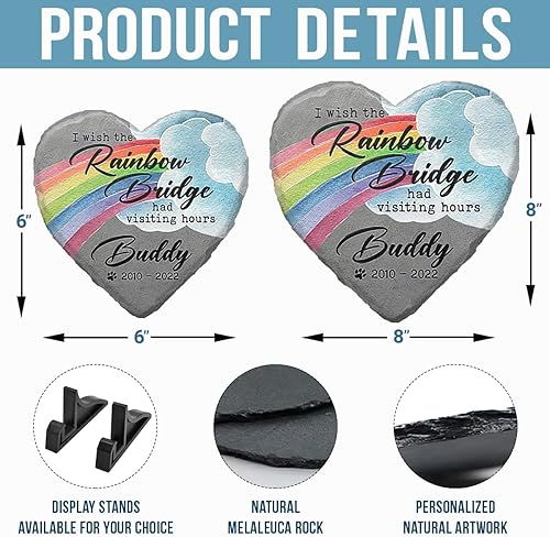 Miniatura 36 de Pawfect House Piedra conmemorativa para perros, Piedra conmemorativa personalizada para mascotas con foto, Regalos conmemorativos para mascotas