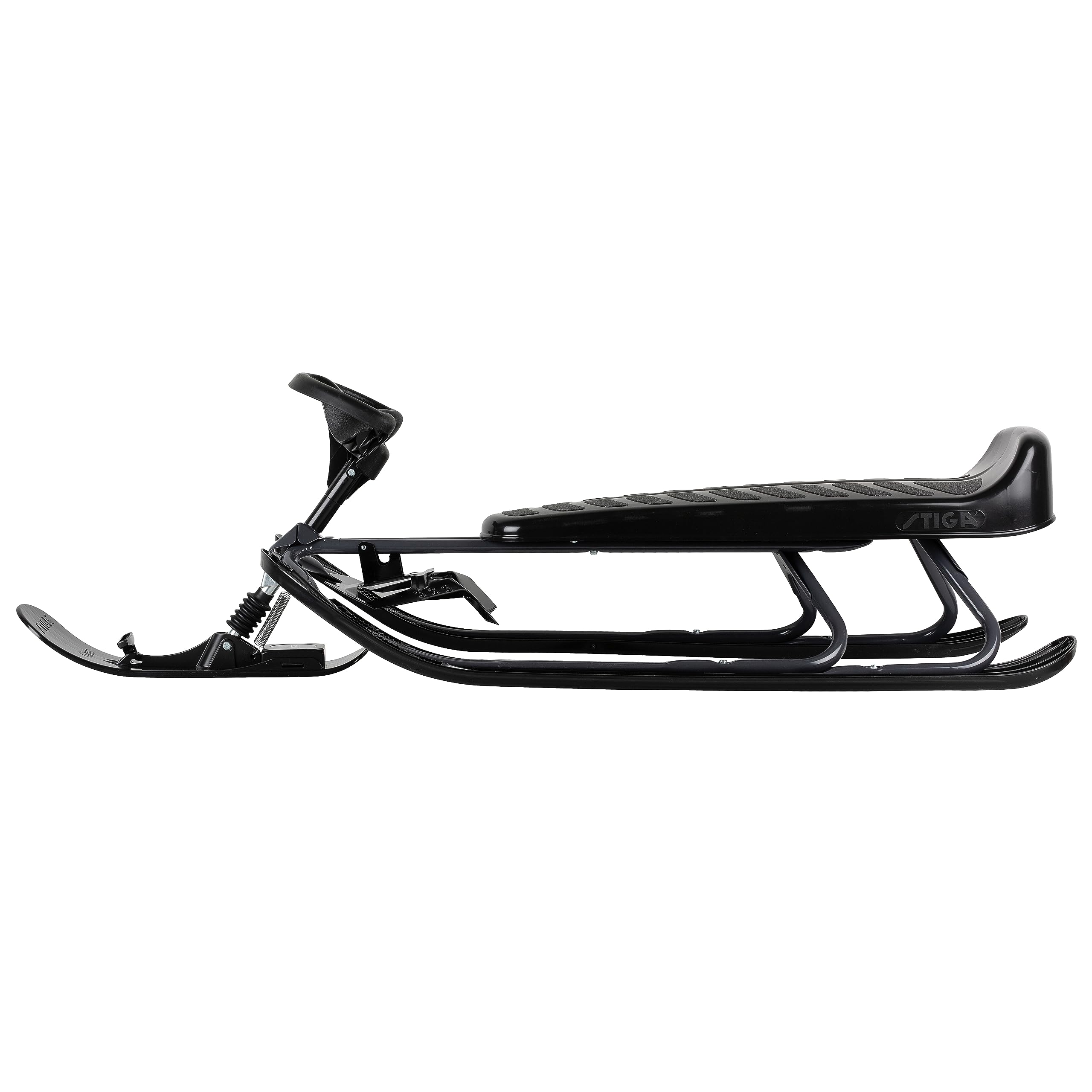 STIGA Snowracer King Size GT Slittino con Freno e Volante per Bambini e Adulti - Grigio/Nero