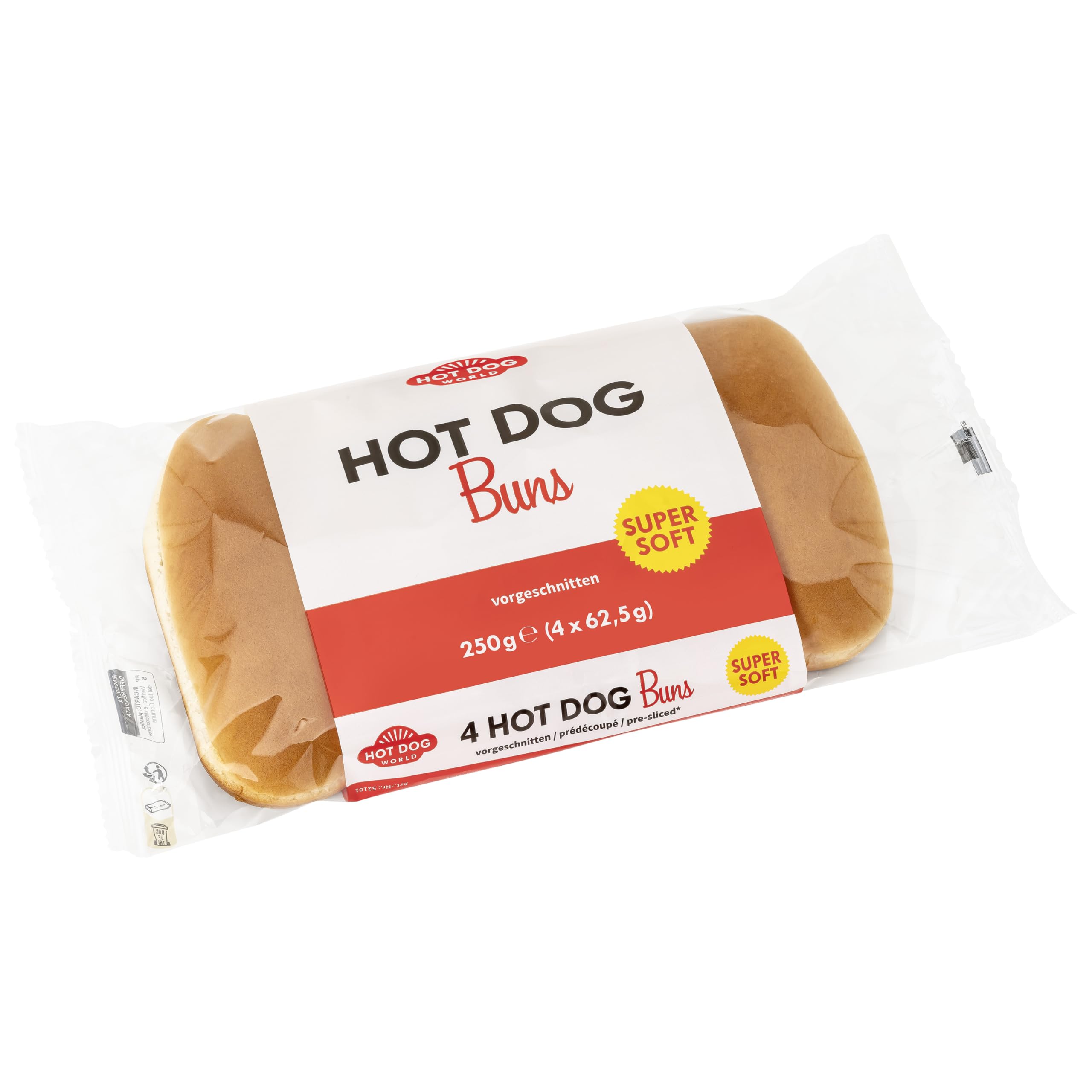 HOT DOG WORLD - Hot Dog Brötchen 8 Beutel à 4 Stück vorgeschnitten