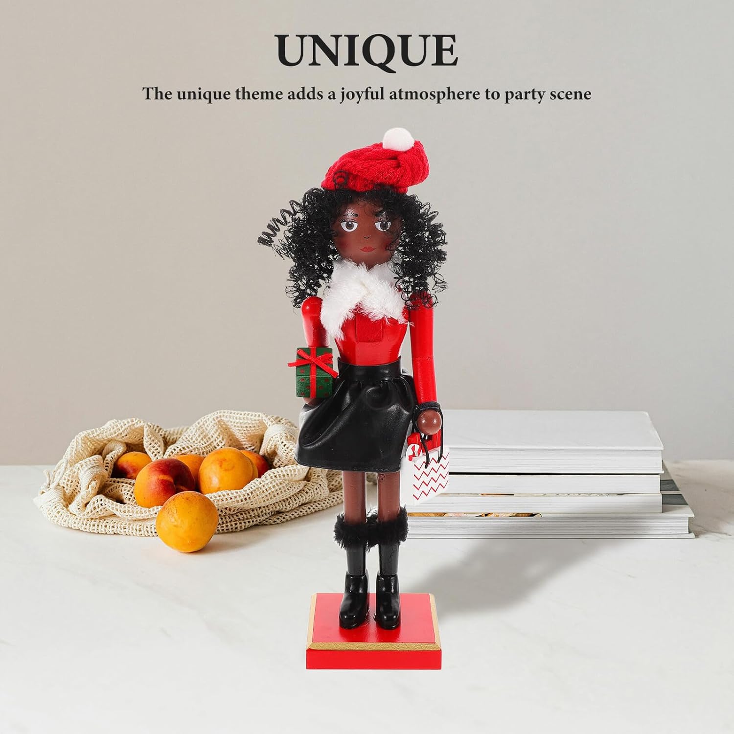 Wooden Christmas Nutcracker Figurine, Traditional Desktop Nutcracker Decor for Xmas Party Supply, 1pcs Holiday Festival Decoration