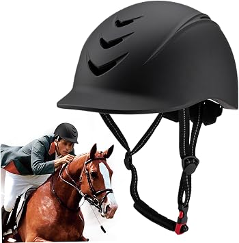 Horse Riding Helmet, Breathable Soft Padding Horse Riding Hat with Adjustable Strap, Safety Anti-collision Equestrian Hats & Helmets for Women Men