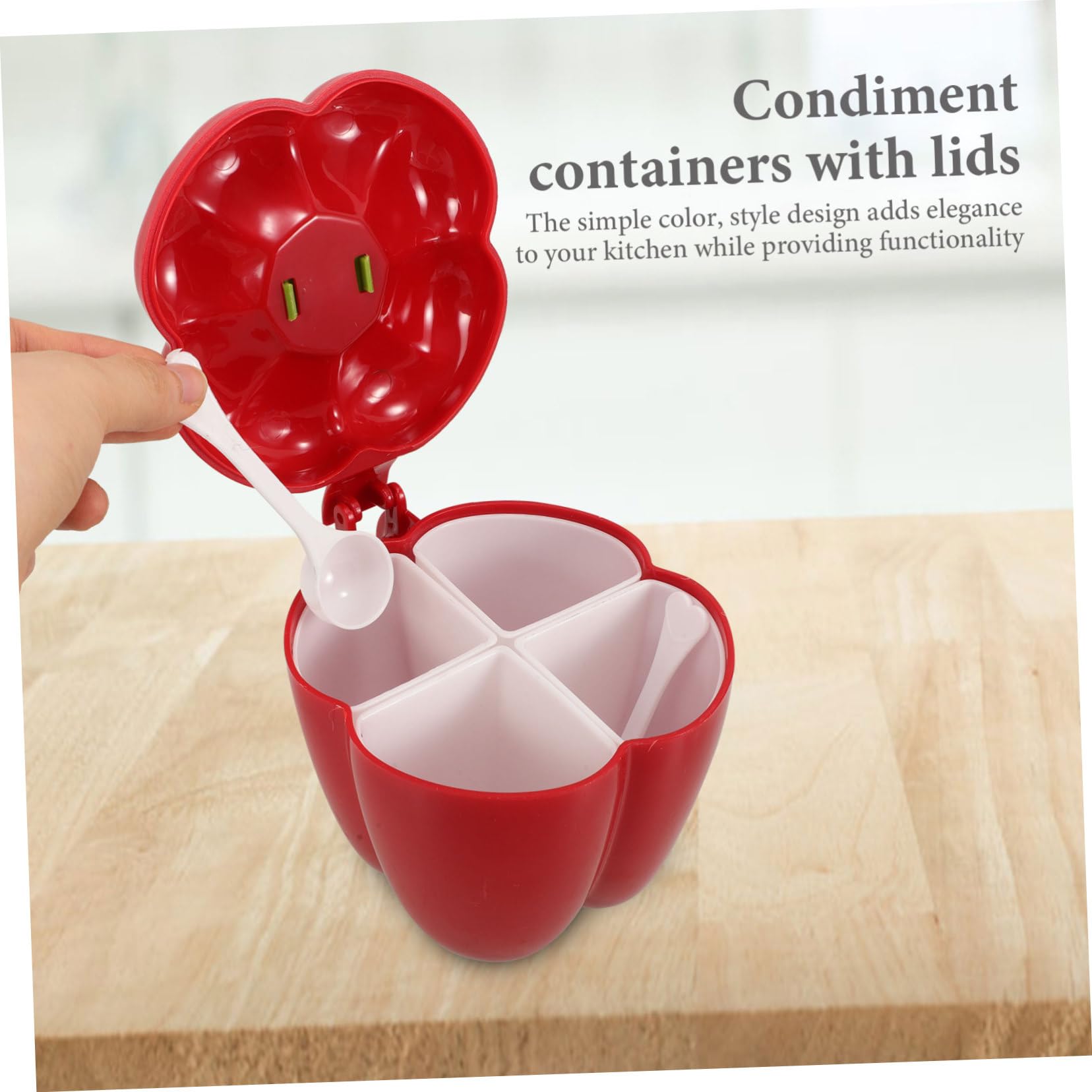 MAGICLULU Boîte De 4 Pièces boîte d'assaisonnement Boîte à épices Rangement d'épices Stockage condiments récipient à condiments compact récipient à condiments réutilisable Plastique rouge