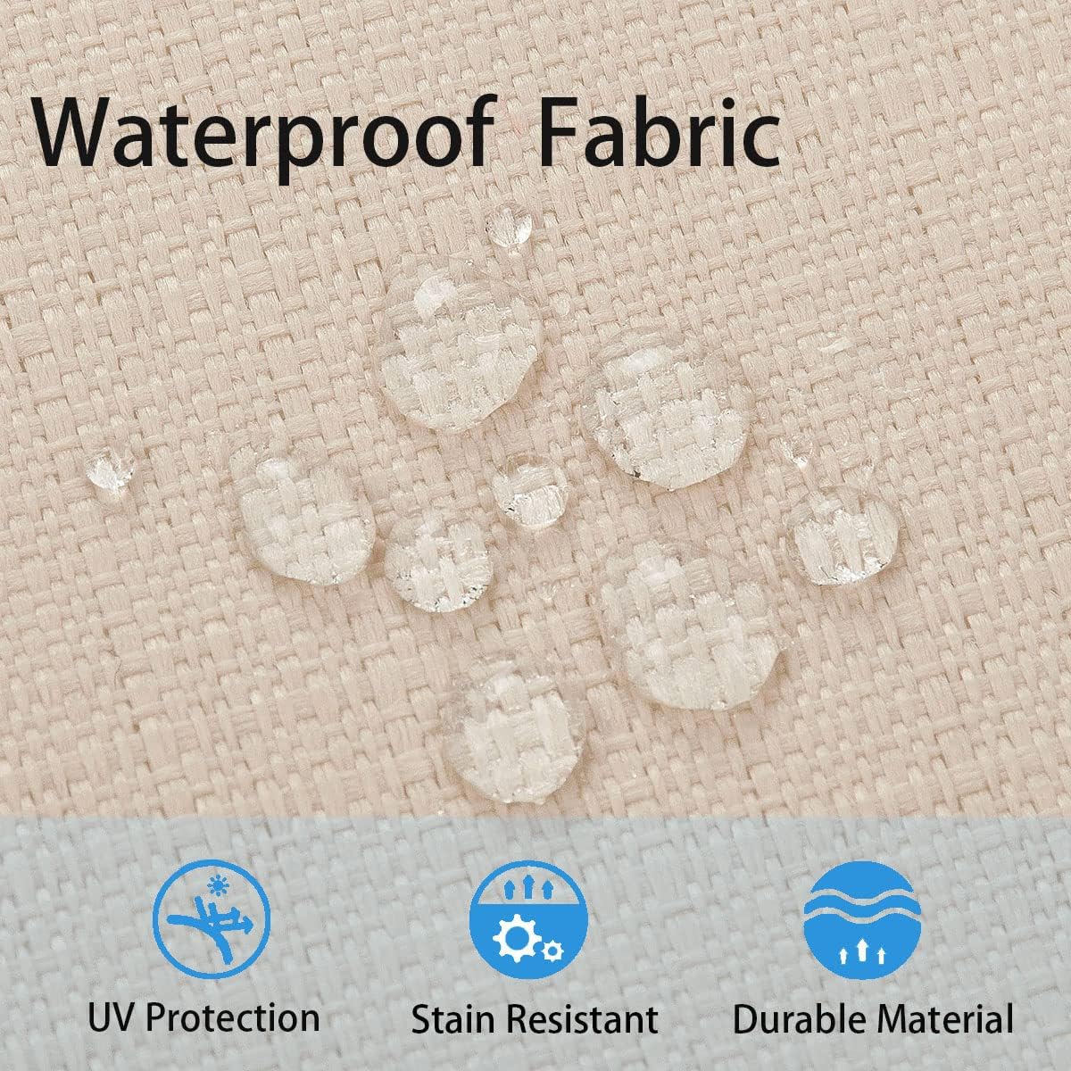 FUNHOME Outdoor Cushion Covers 18 x 18 x 4 inch,Set of 2,Non-Slip Grips Bottom,Replacement Cushion Covers for Garden Patio Furniture Couch Chair,Fade-Resistant Slipcover Only,No Insert(Antique Beige)