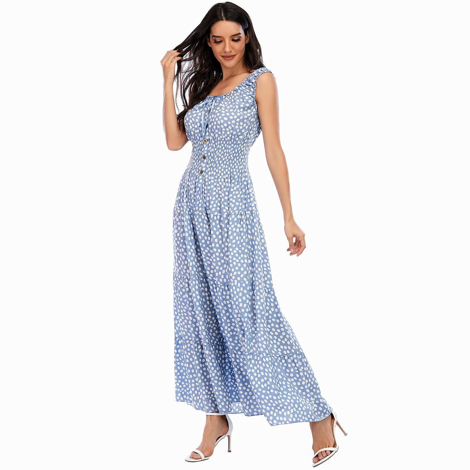 OSTOO Robe Longue d'été 2025 à Volants Style bohème à Volants pour Femme