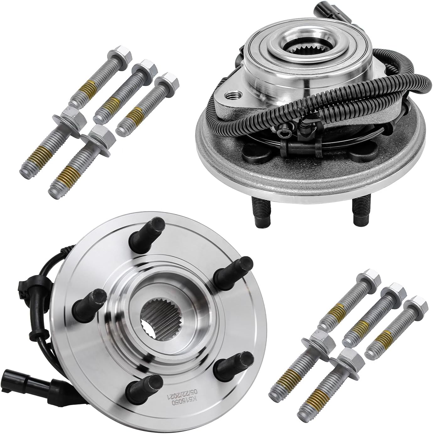 Detroit Axle - 6pc Front End Kit for 2002-2005 Ford Explorer Mercury Mountaineer Lincoln Aviator 2 Upper Control Arms w/Ball Joints 2 Wheel Bearing Hubs 2 Lower Ball Joints 2003 2004 Replacement