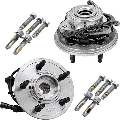 Miniatura 4 de Detroit Axle - Kit de freno delantero para Ford Explorer Mercury Mountaineer 2002-2005 Bujes de rodamiento de rueda perforados y ranurados rotores