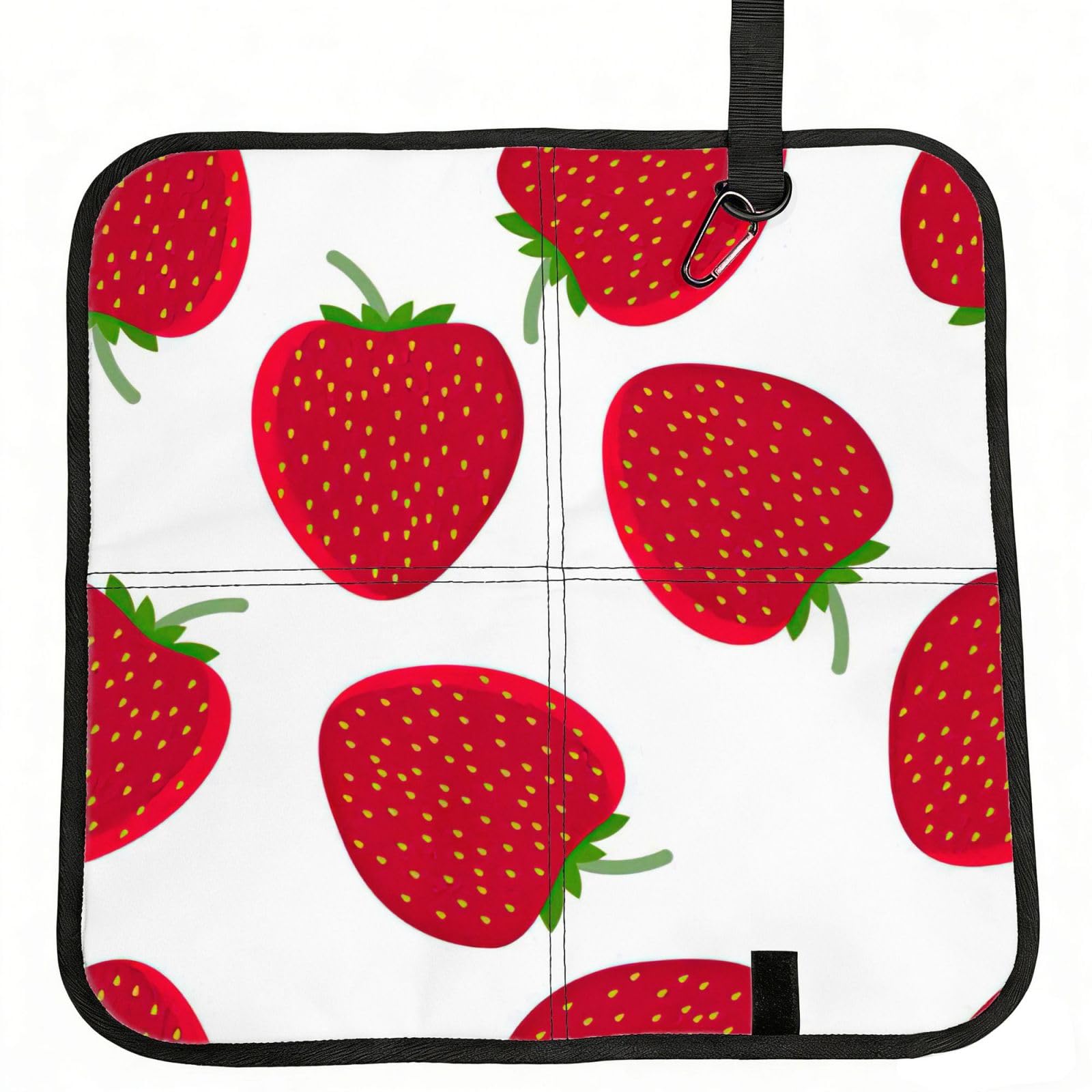 bghdfa Strawberry Print Outdoor Sitting Mat Waterproof Oxford Cloth Seat Cushion Folding Foam Camping Seat For Picnic