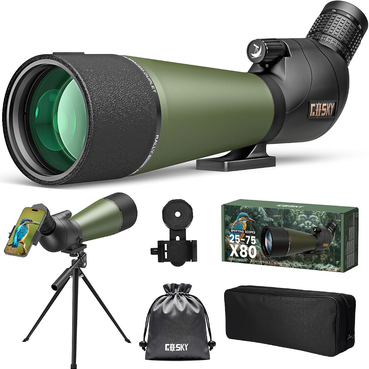 25-75x80 Spotting Scope with Desktop Tripod