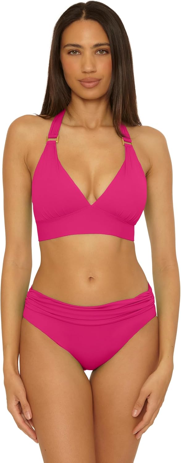 Soluna Swim Womens Sun Goddess Halter Bikini Top, Tummy Control, Adjustable, Tie Back, Swimwear Separates for Women - Image 4