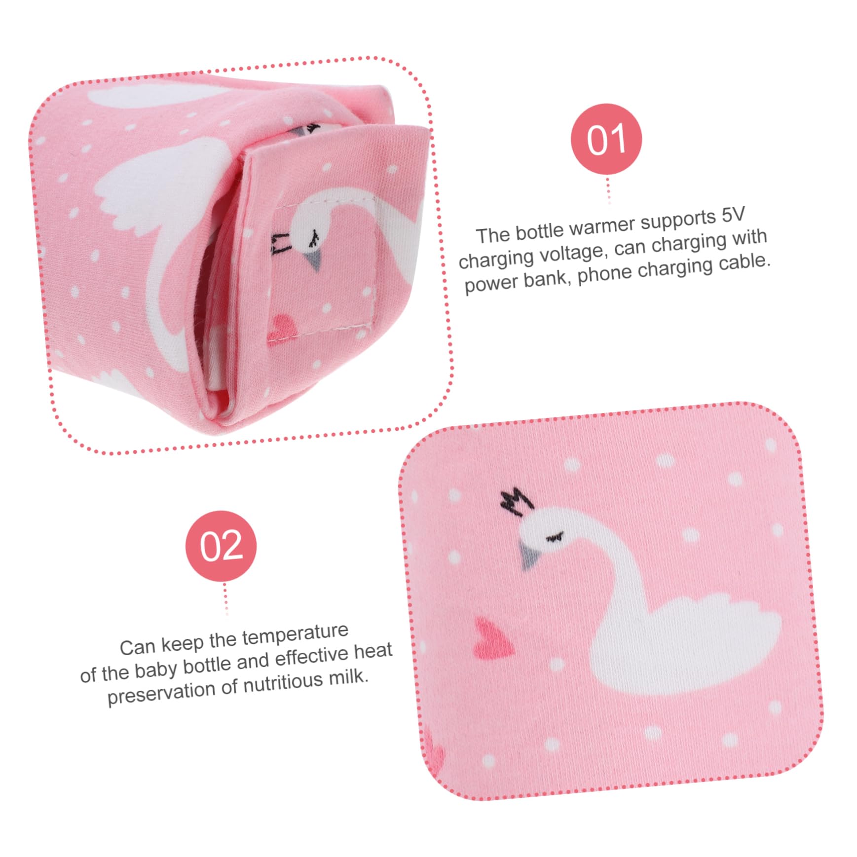 TOYANDONA 2piezas Calentador De Biberones USB Temporizador y Aislamiento Térmico Funda para Botellas para Viajes y Uso Diario Protección para Estómago del Materiales Resistentes Al Calor
