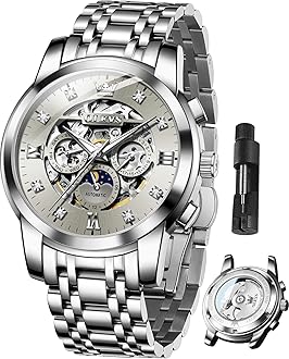 Men's Golden Automatic Mechanical Watch Stainless Steel Bezel Luminous Waterproof Luxury Watches