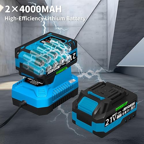 Miniatura 7 de Herramienta de enrutador de madera inalámbrica, enrutador de palma sin escobillas de 21 V con batería de 2 x 4.0 Ah, enrutador compacto de 6