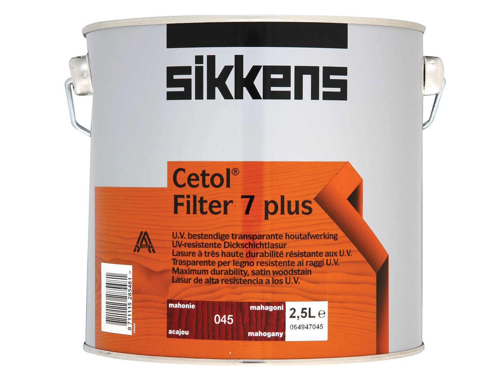 Sikkens Mahogany 2.5L Sikcf7pm 2.5L Cetol Filter 7-Plus Translucent Woodstain In Mahogany