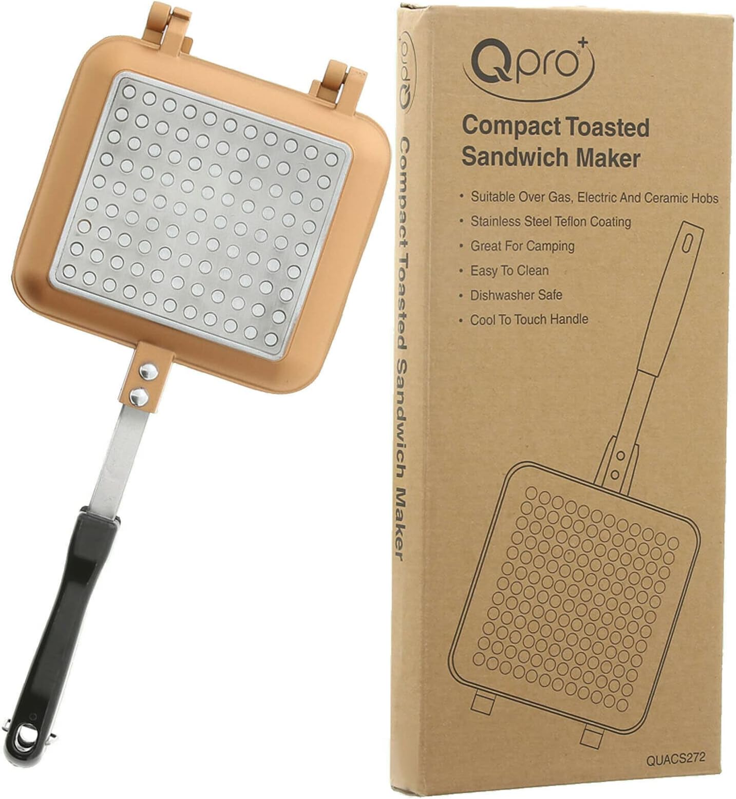 Stovetop Toastie Toasted Sandwich Maker Gas Electric Ceramic Hob Camping Fishing Panini BBQ Indoor & Outdoor Cooking