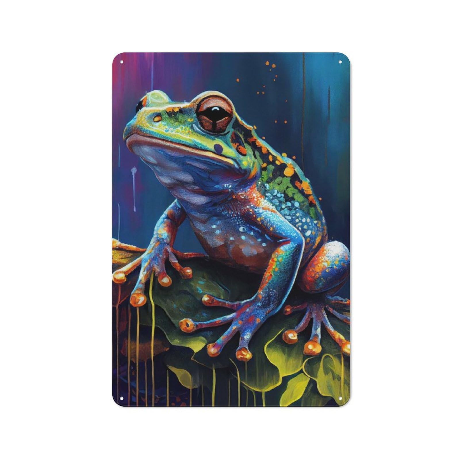 Junmoney The According Frog Rustic Metal Sign 30X20cm For Lounge Or Reading Corner, For Reading Corner Decorators