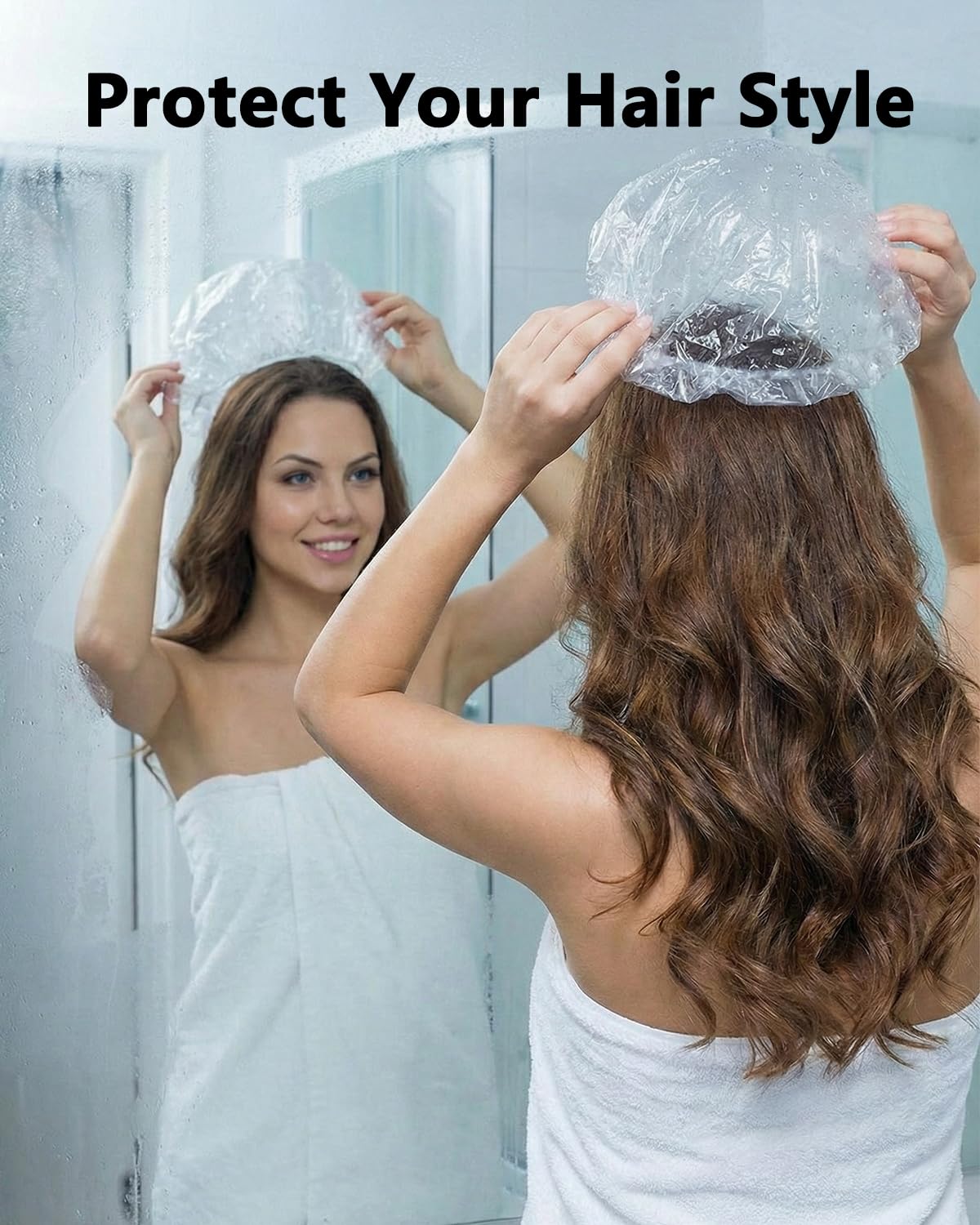 Disposable Shower Caps - Keep Hair Dry & Protected -7 Disposable Shower Caps - Keep Hair Dry & Protected -7