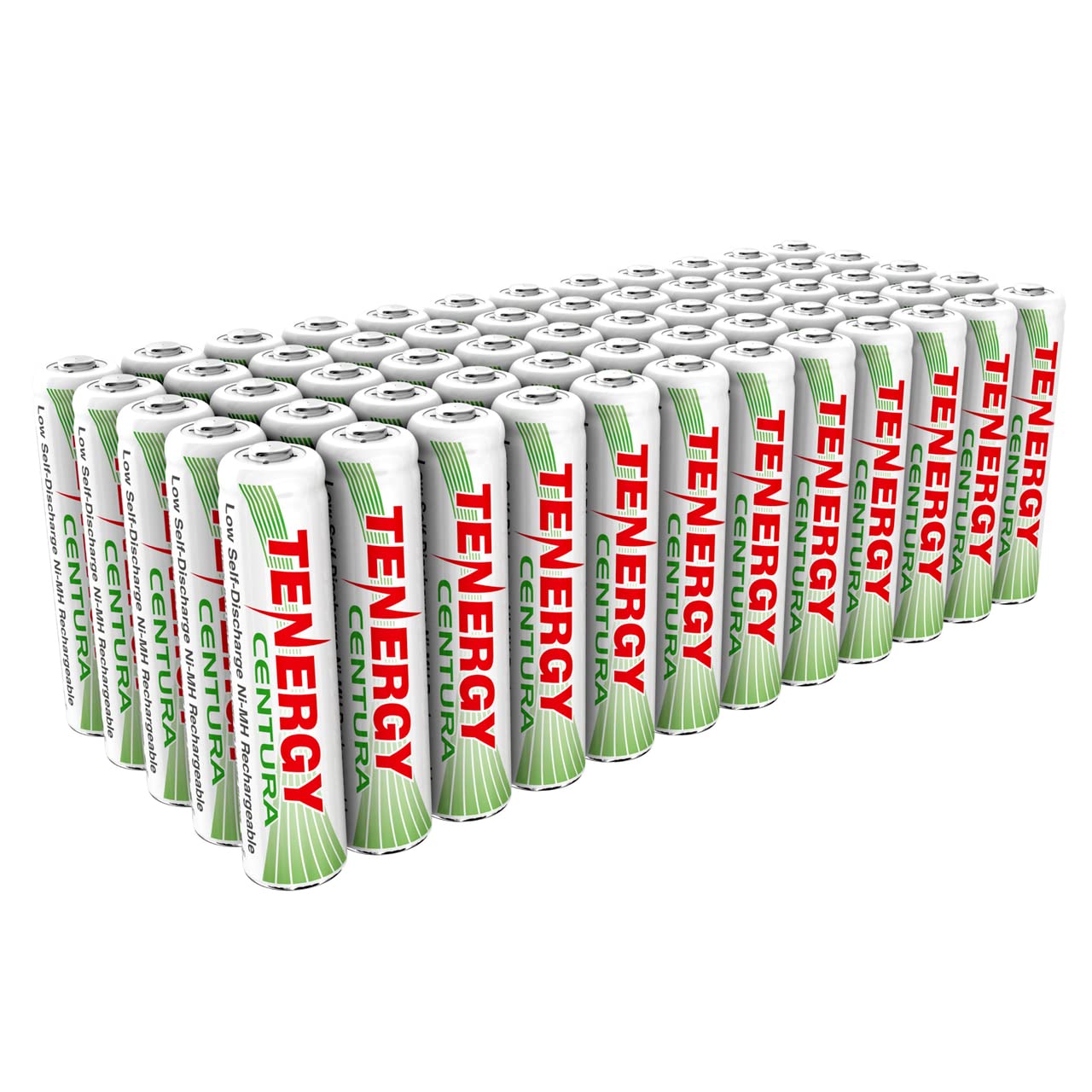 Tenergy Centura AAA NIMH Rechargeable Battery, 800mAh Low Self-Discharge Triple A Battery, 60 Pack