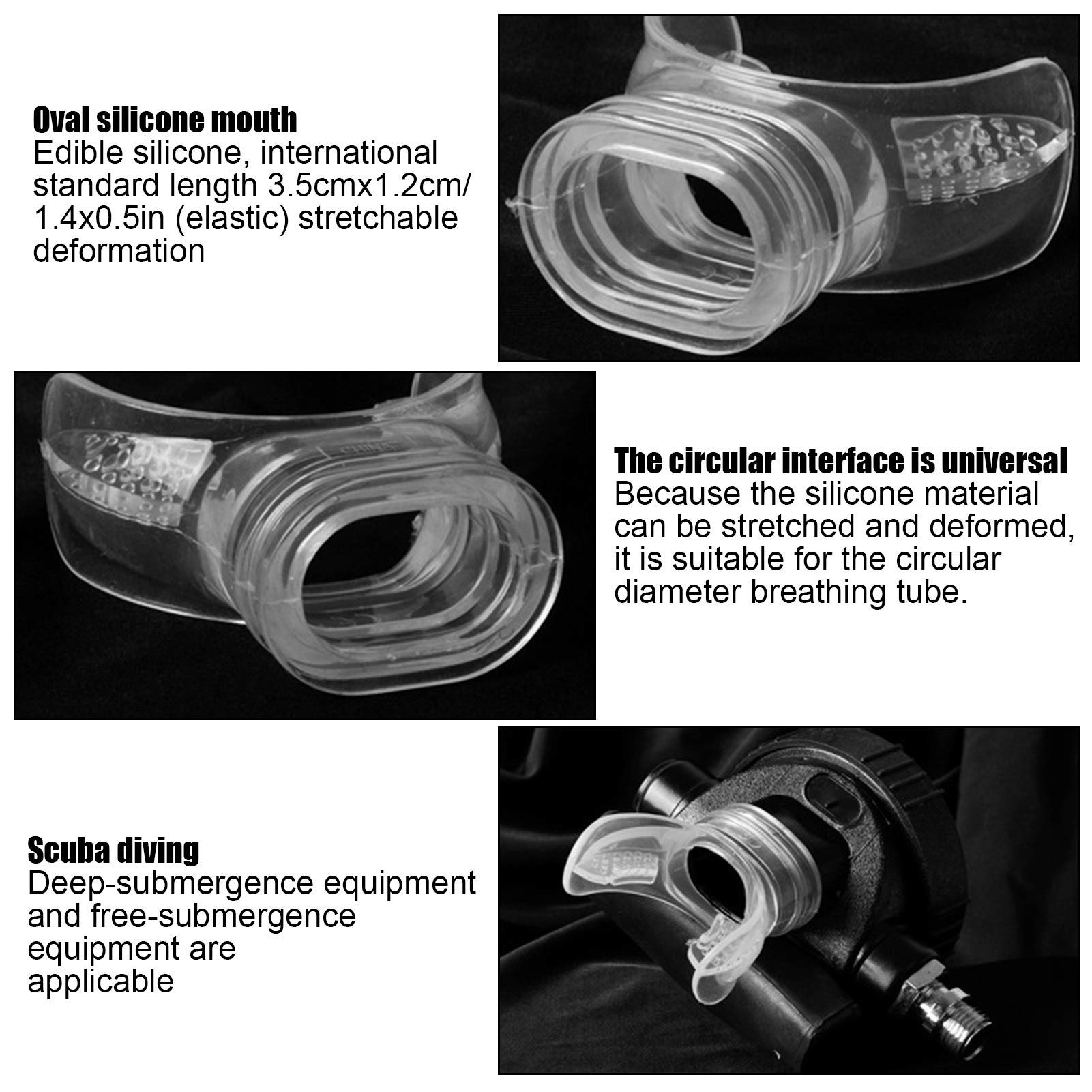 Regolatore per Immersioni, 4 Pezzi Bocchino per Regolatore per Immersione Subacquea in Silicone da Bocchino per Morso Comfort Bocchino per Boccaglio di Ricambio Accessori