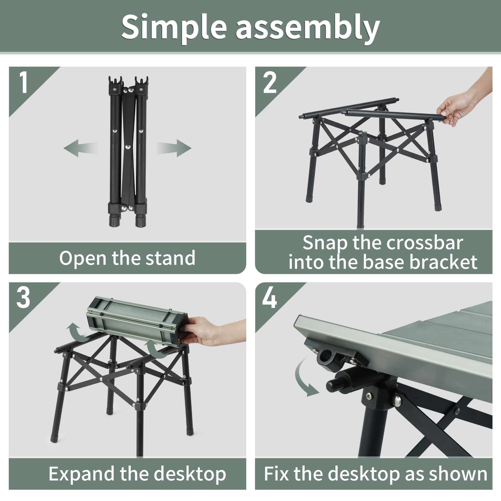 Naturehike Campingtisch Klapptisch aus Aluminium Tragbarer Klappstuhl Ultraleicht Camping Tisch Klein Tisch zum Garten Wandern Camping