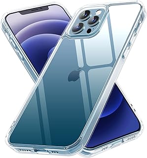 Vimiki Clear for iPhone 12 Case/iPhone 12 Pro Case, [Never Yellow] [Shockproof Mil-grade Protection] Protective Bumper Hard PC Phone Cases, Thin Slim Fit Cover 6.1-inch,Clear