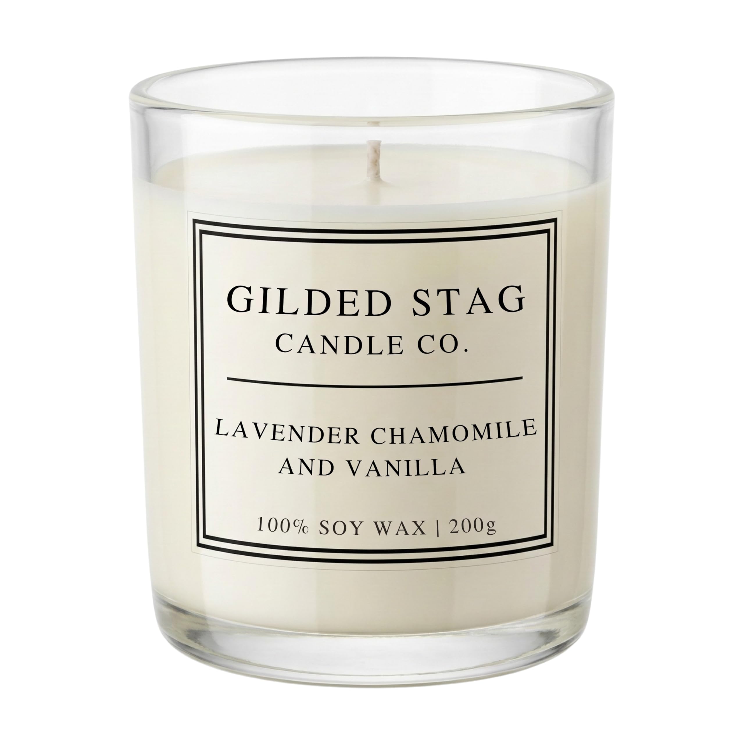 Gilded Stag Scented Candle - Lavender, Chamomile & Vanilla Soy Wax Candle - Relaxing Fragrance Gift for Women - Long Lasting 40 Hour Burn Time - 30cl Glass Jar