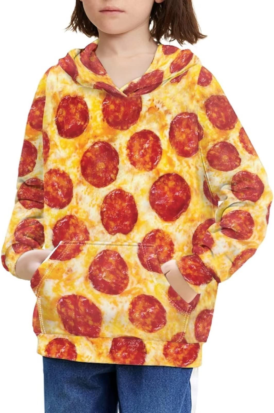 Sweater with Hoodies Boy's Sweatshirt Comfortable Pullover Hoodie Long Sleeve Loose Fit Youth Kids Casual Tee Shirts