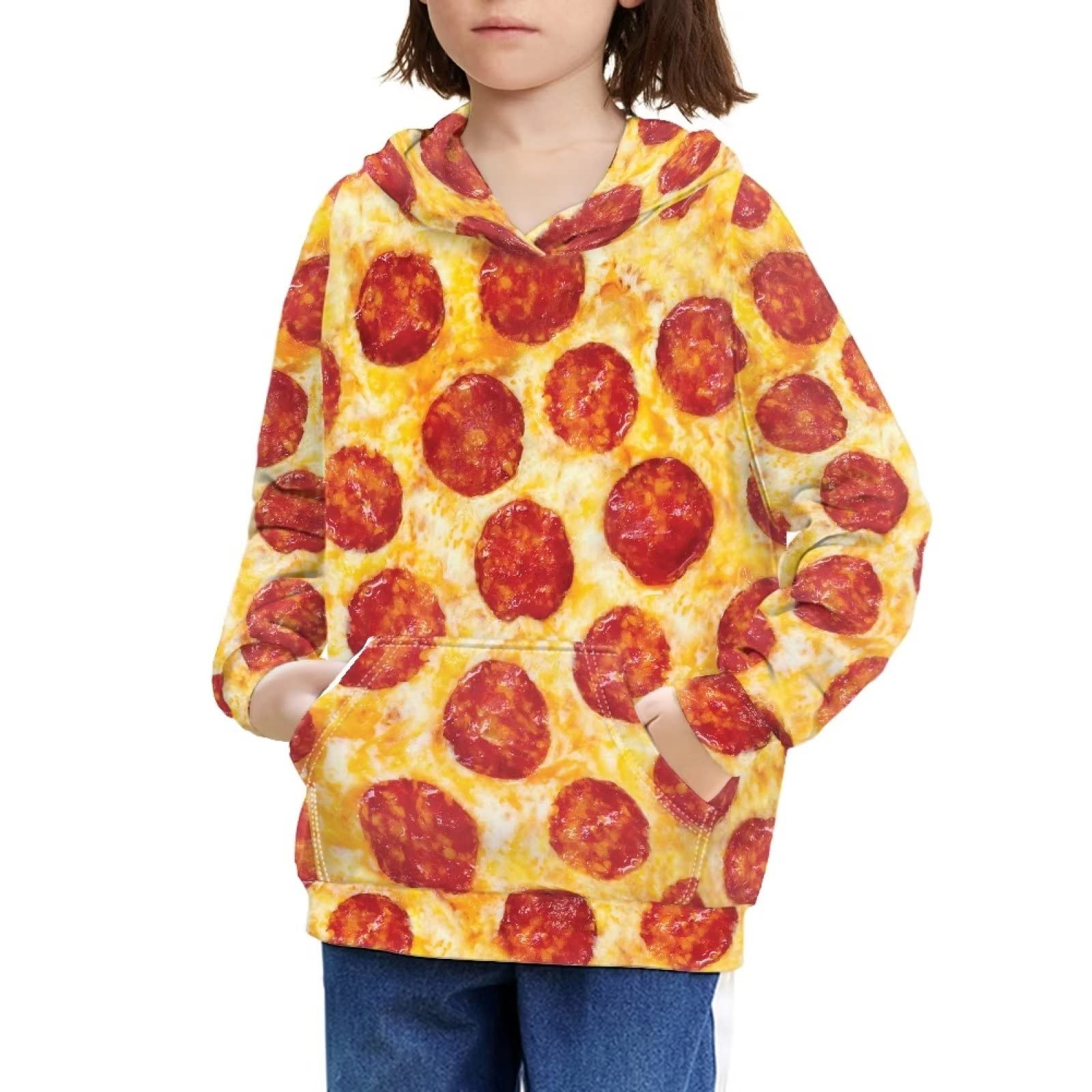 Sweater with Hoodies Boy's Sweatshirt Comfortable Pullover Hoodie Long Sleeve Loose Fit Youth Kids Casual Tee Shirts