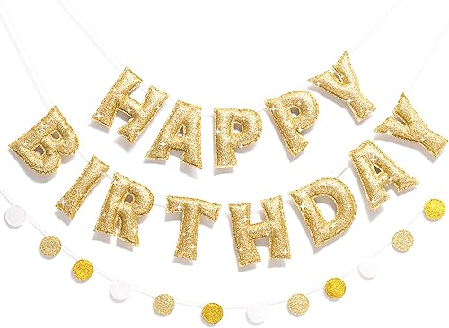 Vista 16 de Cartel de feliz cumpleaños preencordado – Guirnalda de bola de fieltro, decoraciones de fiesta de arcoíris, guirnalda de feliz cumpleaños, letrero