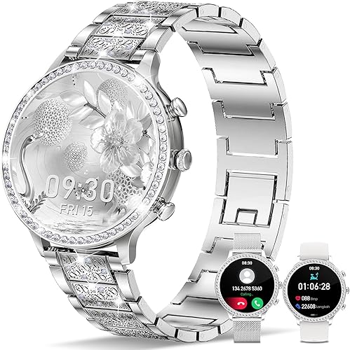Relojes inteligentes para mujer, reloj inteligente Android para iPhone, compatible con teléfonos iOS, llamadas, recibimiento de texto, frecuencia