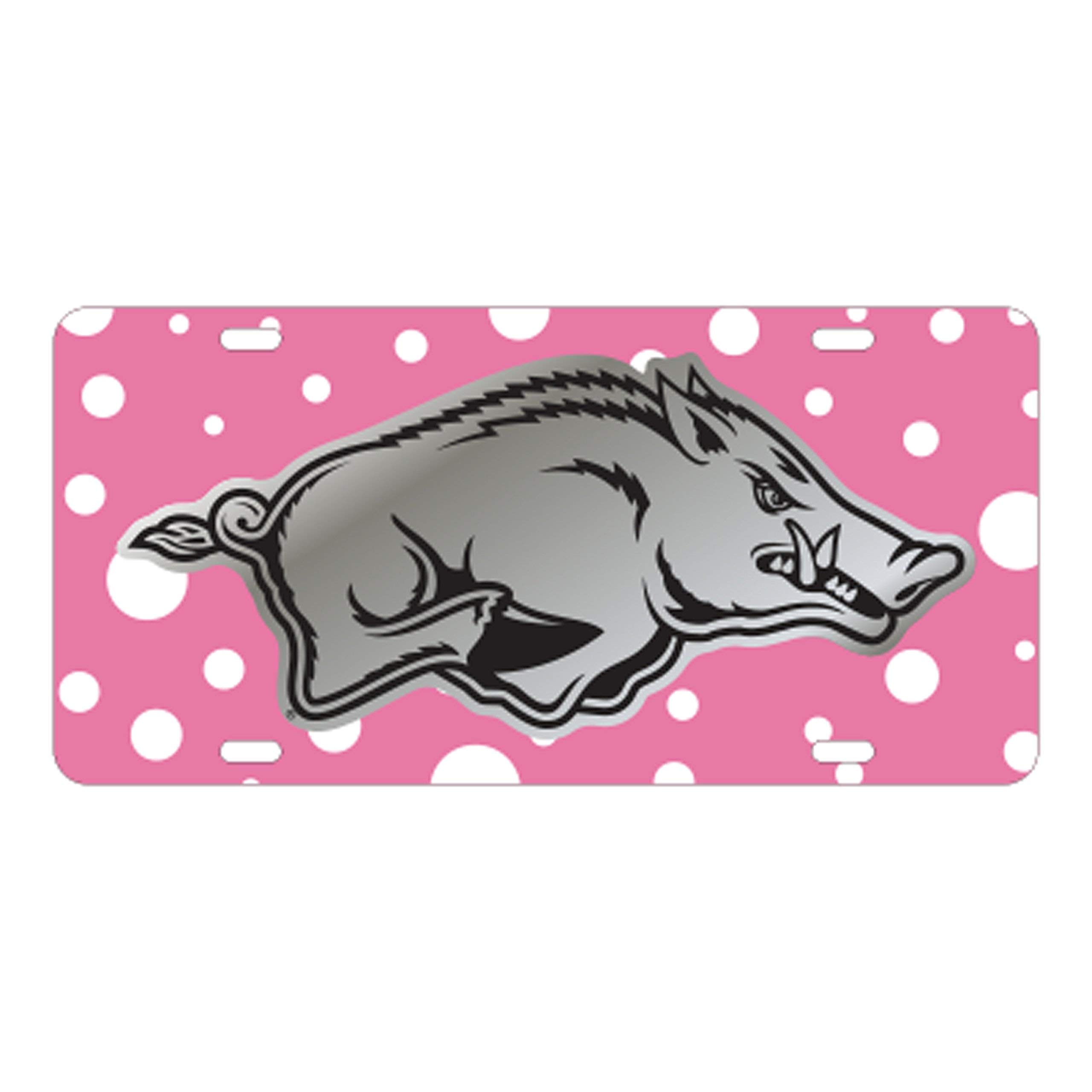 Craftique Arkansas Razorbacks TAG (LASER PINK POLKA DOT HOG TAG (11210))