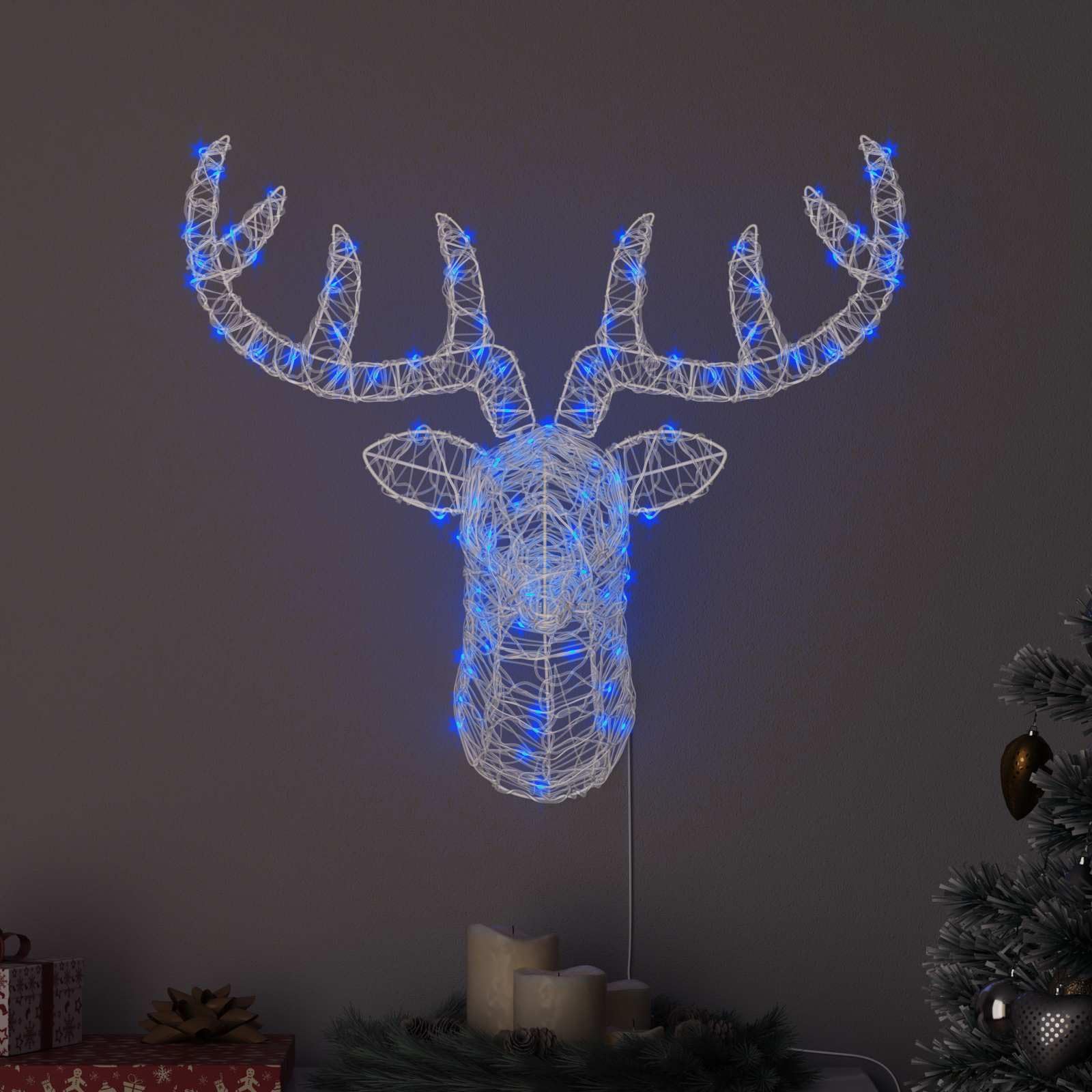 Generico Testa di Renna con 140 LED Blu 60 cm Acrilico,Casa e Giardino,Arredo,Decorazioni Natalizie,Ornamenti Natalizi,Blu,1.2 kg,42019063