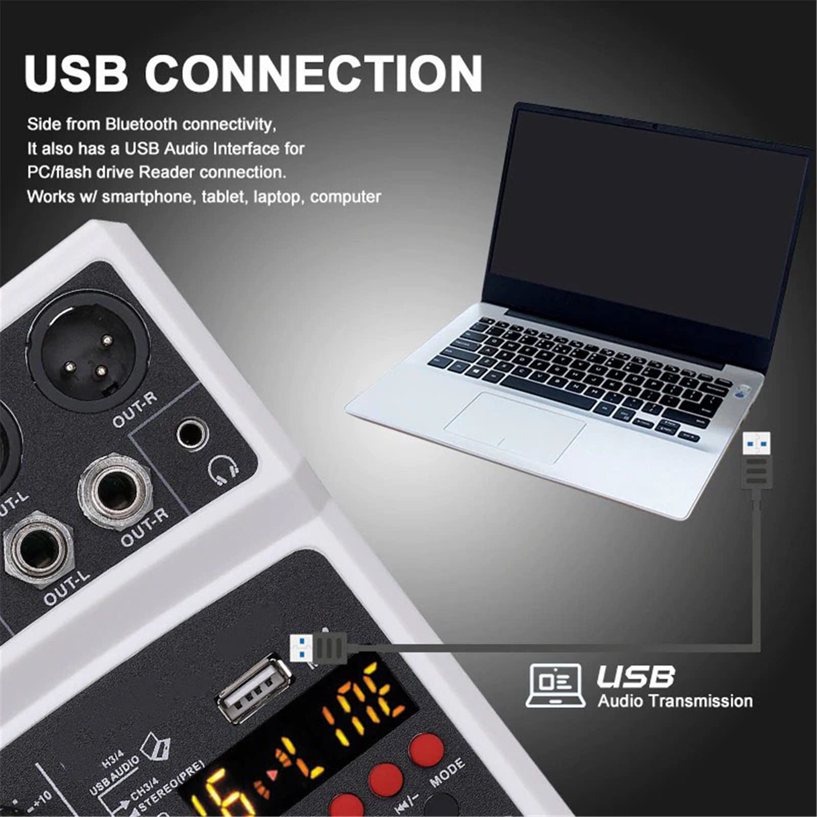 オーディオミキサー 4チャンネル 24 DSP USB サウンドカード Amazon.co.jp: プロフェッショナル ミキサー 4 チャンネル オーディオ