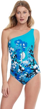 Gottex Womens Floral Art One Shoulder One Piece