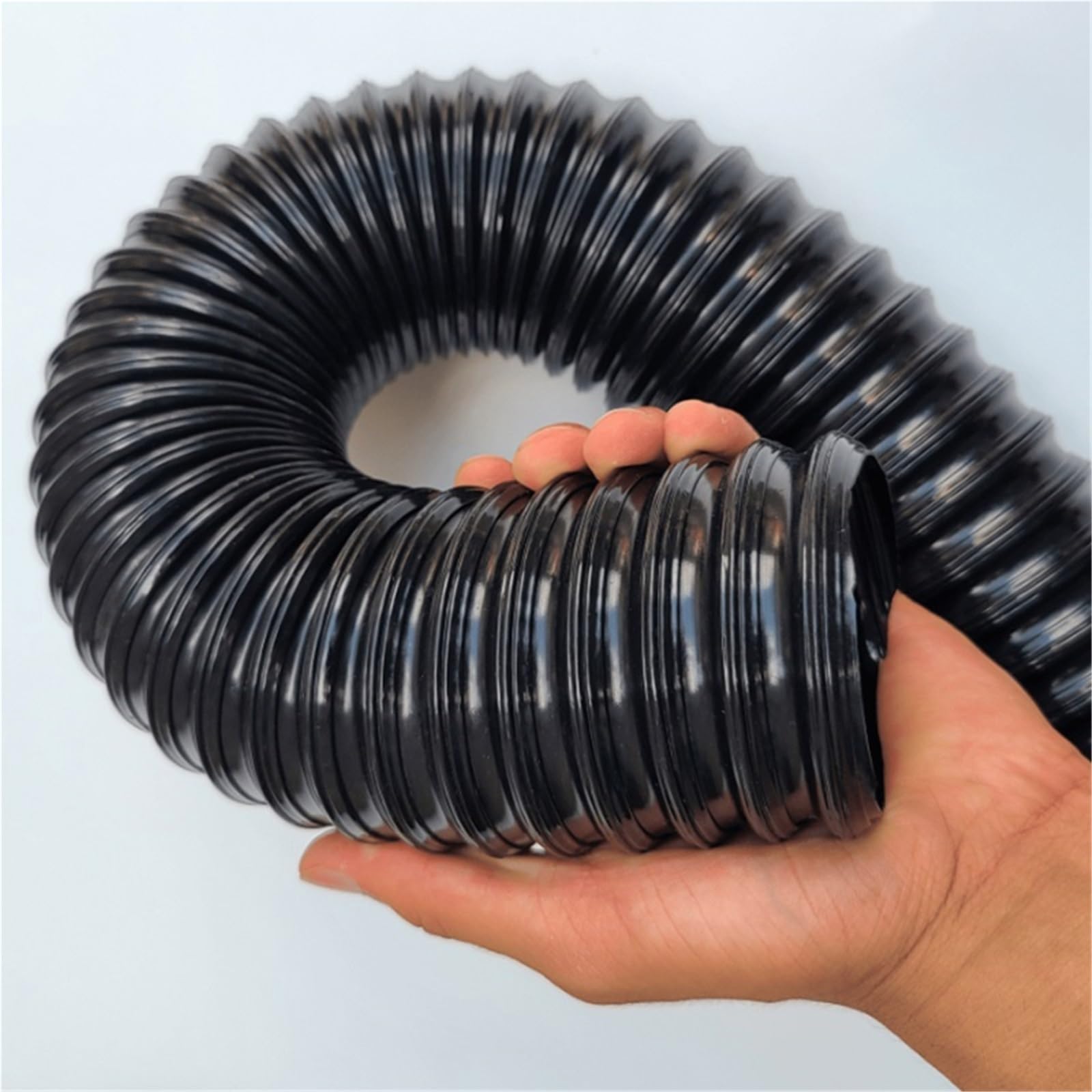 Tubo in plastica PU nera da 25-50 mm ID for aspirazione polvere, lunghezza 1000(Inner Diameter 50mm)