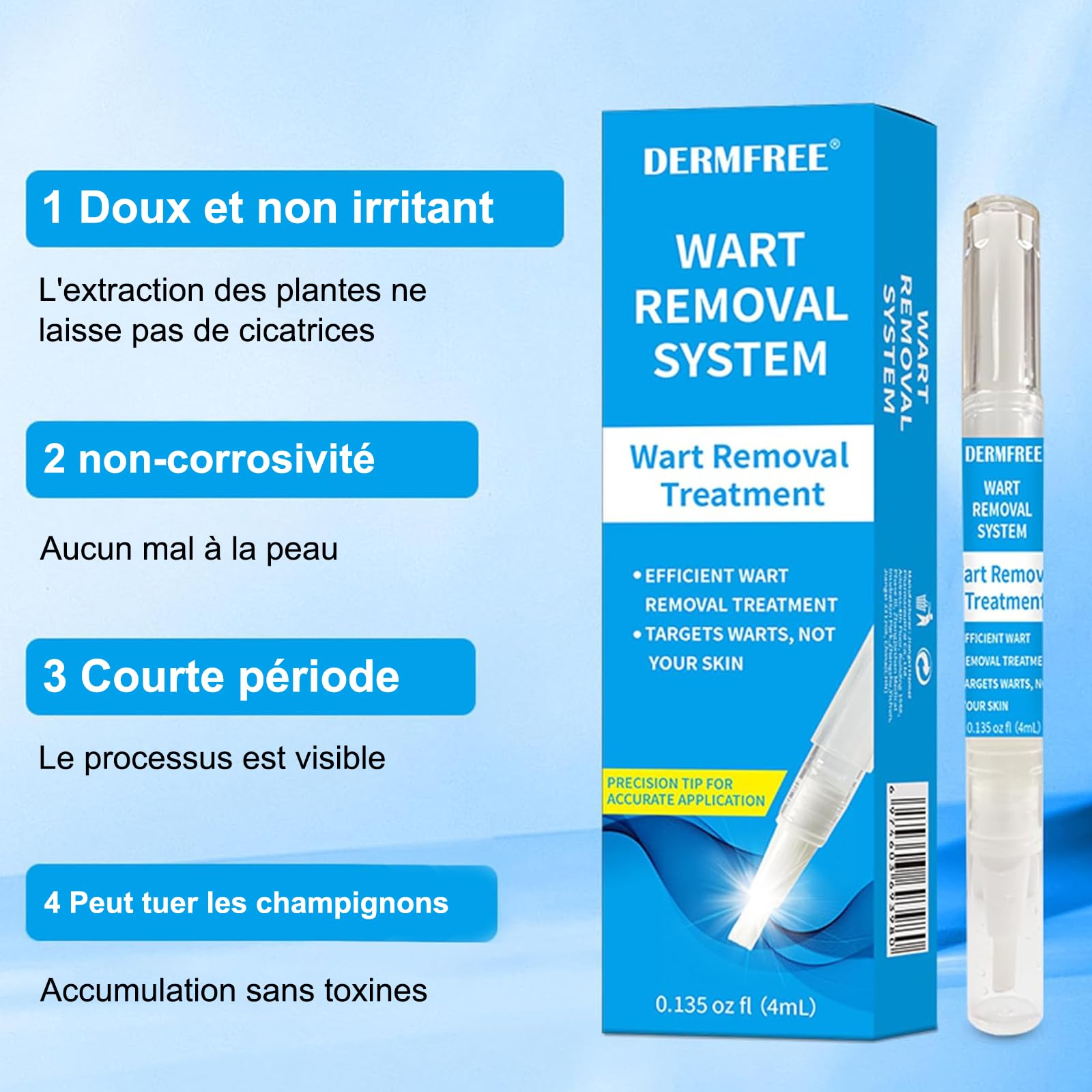 Crème D'élimination des Verrue Plantaire, Stylo anti-verrues 4ML